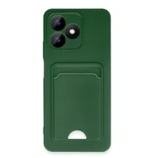 Realme Note 50 4G Kılıf Kelvin Kartvizitli Silikon - Koyu Yeşil