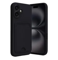 Apple iPhone 16 Kılıf Kelvin Kartvizitli Silikon - Siyah