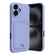 Apple iPhone 16 Kılıf Kelvin Kartvizitli Silikon - Lila