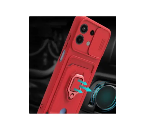 Xiaomi Redmi Note 13 4G Kılıf Zuma Kartvizitli Yüzüklü Silikon - Lila