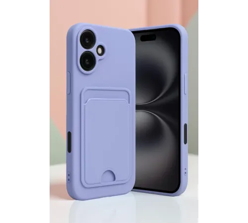 Apple iPhone 16 Kılıf Kelvin Kartvizitli Silikon - Lacivert