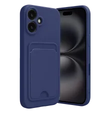 Apple iPhone 16 Kılıf Kelvin Kartvizitli Silikon - Lacivert