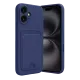 Apple iPhone 16 Kılıf Kelvin Kartvizitli Silikon - Lacivert