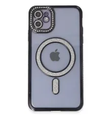 Apple iPhone 11 Kılıf Joke Simli Magneticsafe Kılıf - Siyah
