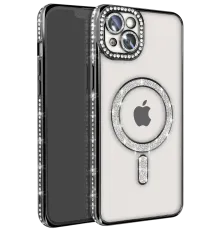 Apple iPhone 14 Kılıf Joke Simli Magneticsafe Kılıf - Siyah