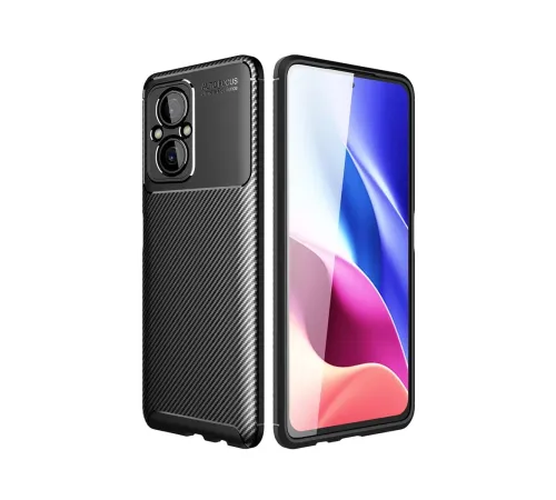 Xiaomi Poco M5 Kılıf Auto Focus Karbon Kapak - Siyah