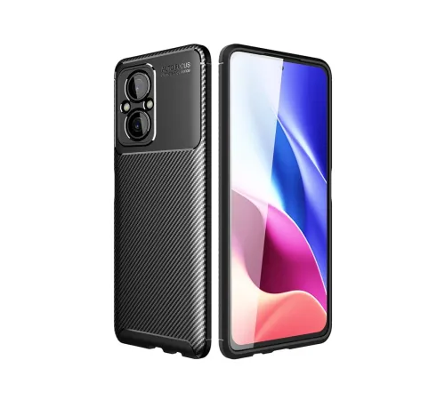 Xiaomi Poco M5 Kılıf Auto Focus Karbon Kapak - Siyah