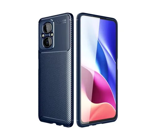 Xiaomi Poco M5 Kılıf Auto Focus Karbon Kapak - Lacivert