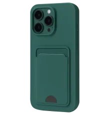Apple iPhone 16 Pro Kılıf Kelvin Kartvizitli Silikon - Koyu Yeşil