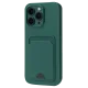 Apple iPhone 16 Pro Max Kılıf Kelvin Kartvizitli Silikon - Koyu Yeşil