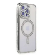 Apple iPhone 14 Pro Kılıf Joke Simli Magneticsafe Kılıf - Gümüş