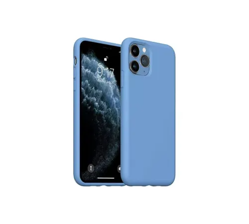 Apple iPhone 11 Pro Max Kılıf Nano içi Kadife Silikon - Mavi