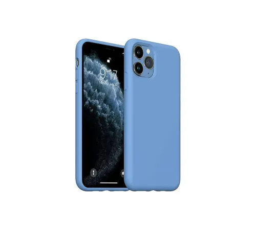 Apple iPhone 11 Pro Max Kılıf Nano içi Kadife Silikon - Mavi