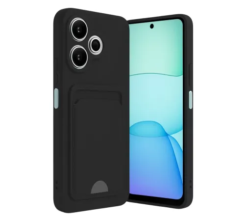 Xiaomi Redmi 13 4G Kılıf Kelvin Kartvizitli Silikon - Siyah