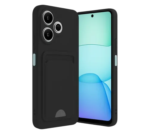 Xiaomi Redmi 13 4G Kılıf Kelvin Kartvizitli Silikon - Siyah