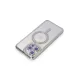 Apple iPhone 14 Pro Max Kılıf Joke Simli Magneticsafe Kılıf - Gümüş