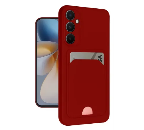Samsung Galaxy S24 FE Kılıf Kelvin Kartvizitli Silikon - Kırmızı
