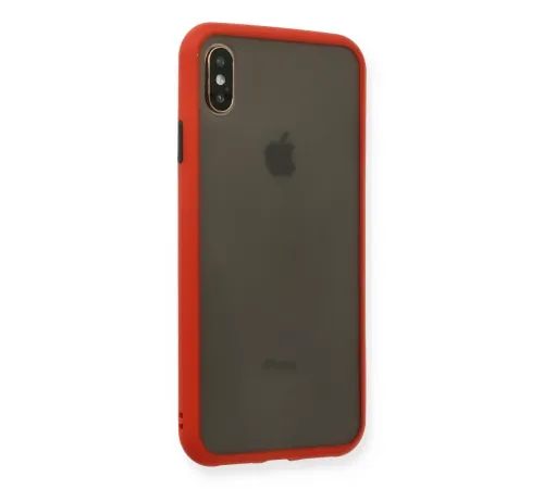 Apple iPhone XS Max Kılıf Montreal Silikon Kapak - Kırmızı