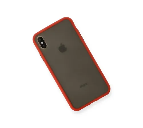 Apple iPhone XS Max Kılıf Montreal Silikon Kapak - Kırmızı