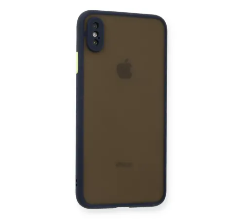 Apple iPhone XS Max Kılıf Montreal Silikon Kapak - Lacivert