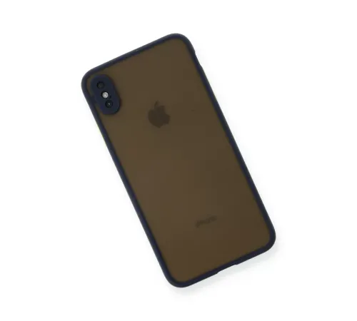Apple iPhone XS Max Kılıf Montreal Silikon Kapak - Lacivert