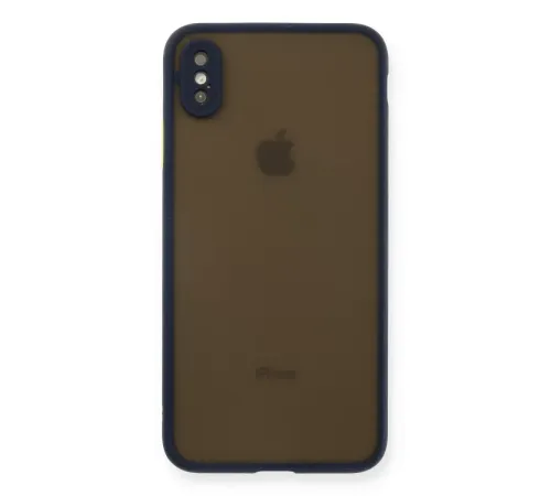 Apple iPhone XS Max Kılıf Montreal Silikon Kapak - Lacivert