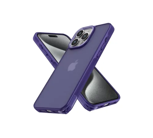 Apple iPhone 15 Pro Kılıf Elegant Kapak - Derin Mor