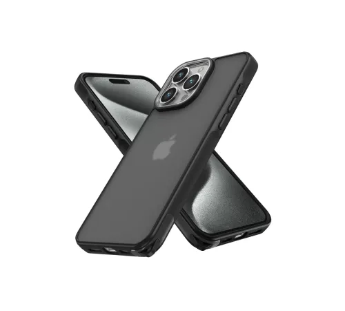 Apple iPhone 15 Pro Max Kılıf Elegant Kapak - Siyah