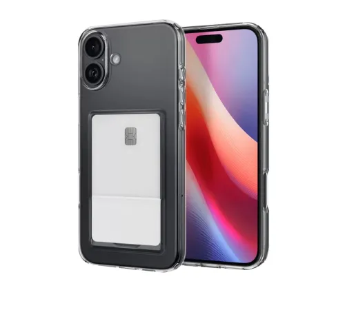 Apple iPhone 16 Kılıf Kart Şeffaf Silikon - Şeffaf