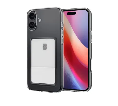 Apple iPhone 16 Plus Kılıf Kart Şeffaf Silikon - Şeffaf