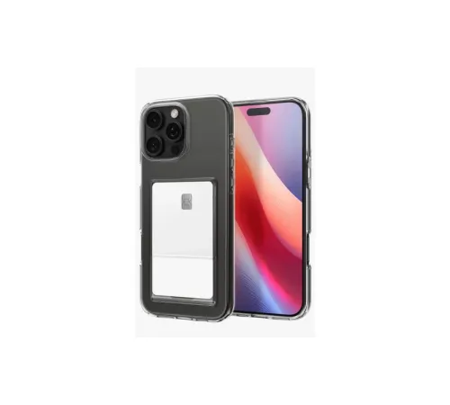 Apple iPhone 16 Pro Kılıf Kart Şeffaf Silikon - Şeffaf