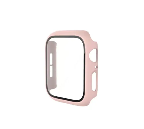 Apple Watch 41mm Camlı Kasa Ekran Koruyucu - Pembe
