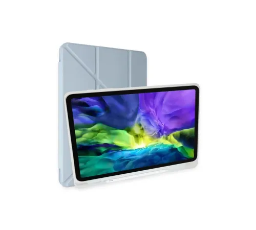 Samsung Galaxy T737 Tab S7 FE 12.4 Kılıf Kalemlikli Mars Tablet Kılıfı - Mavi