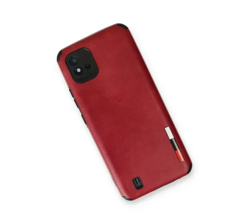 Realme C11 2021 Kılıf Loop Deri Silikon - Kırmızı