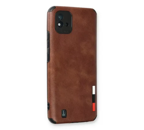 Realme C11 2021 Kılıf Loop Deri Silikon - Kahverengi