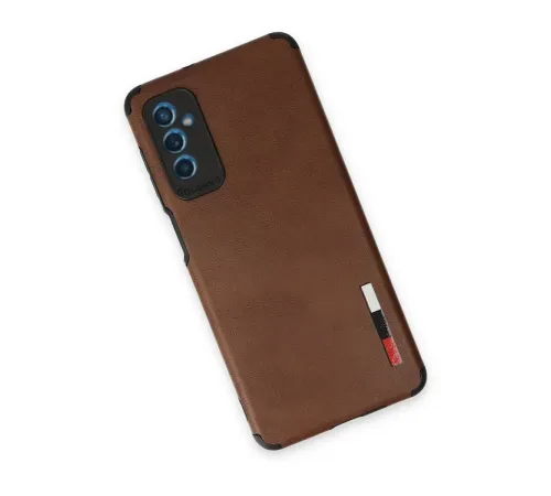 Samsung Galaxy M52 5G Kılıf Loop Deri Silikon - Kahverengi