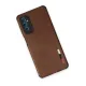 Samsung Galaxy M52 5G Kılıf Loop Deri Silikon - Kahverengi