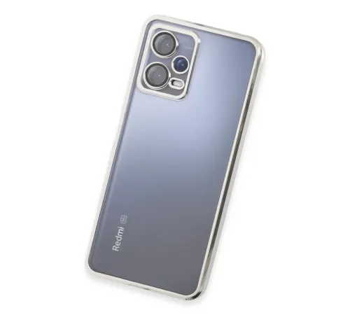 Xiaomi Redmi Note 12 5G Kılıf Lensli Silikon - Gümüş
