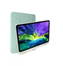 Samsung Galaxy T737 Tab S7 FE 12.4 Kılıf Kalemlikli Mars Tablet Kılıfı - Açık Yeşil