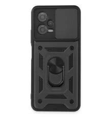 Xiaomi Redmi Note 12 5G Kılıf Pars Lens Yüzüklü Silikon - Siyah