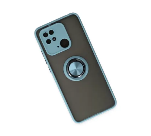 Xiaomi Poco C40 Kılıf Montreal Yüzüklü Silikon Kapak - Buz Mavi