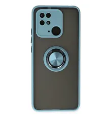Xiaomi Poco C40 Kılıf Montreal Yüzüklü Silikon Kapak - Buz Mavi