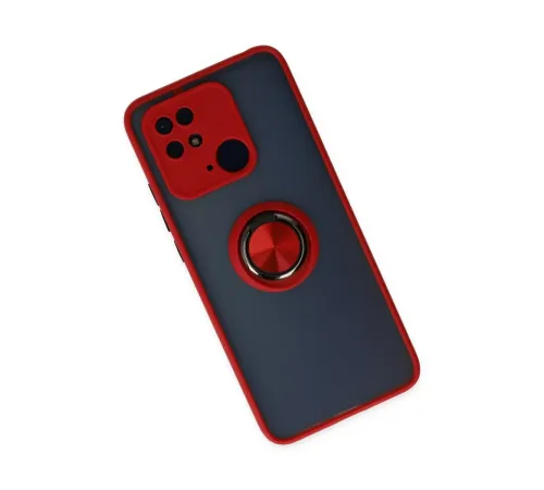 Xiaomi Poco C40 Kılıf Montreal Yüzüklü Silikon Kapak - Kırmızı