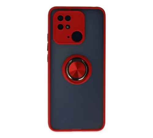 Xiaomi Poco C40 Kılıf Montreal Yüzüklü Silikon Kapak - Kırmızı
