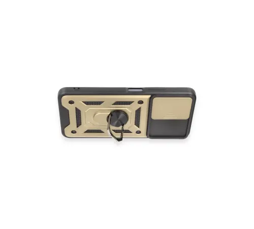 Xiaomi Redmi Note 12 5G Kılıf Pars Lens Yüzüklü Silikon - Gold