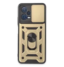 Xiaomi Redmi Note 12 5G Kılıf Pars Lens Yüzüklü Silikon - Gold