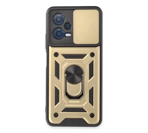 Xiaomi Redmi Note 12 5G Kılıf Pars Lens Yüzüklü Silikon - Gold