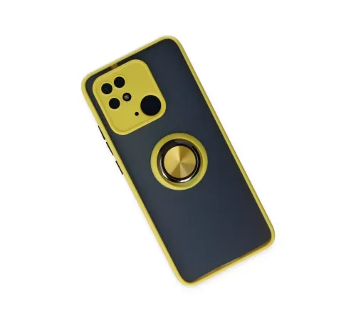 Xiaomi Poco C40 Kılıf Montreal Yüzüklü Silikon Kapak - Sarı