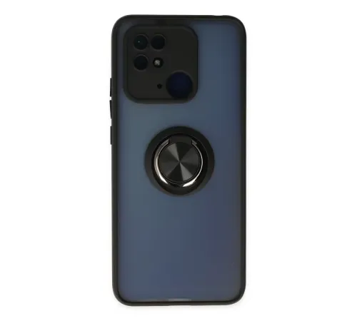 Xiaomi Poco C40 Kılıf Montreal Yüzüklü Silikon Kapak - Siyah