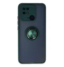 Xiaomi Poco C40 Kılıf Montreal Yüzüklü Silikon Kapak - Yeşil